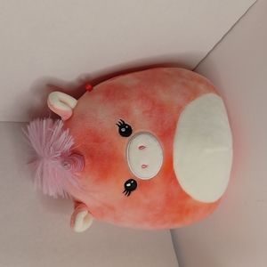 Squishmallows Angelie marbled pink unicorn with pink hair and horn